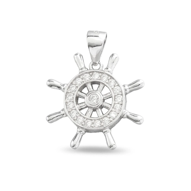 Pingente de Prata Encanto Leme com Zircônia Cristal