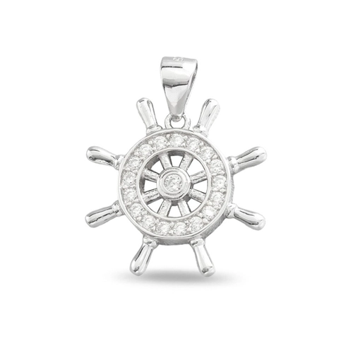 Pingente de Prata Encanto Leme com Zircônia Cristal