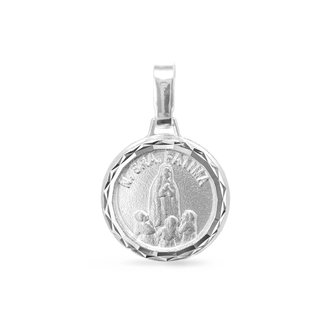 Pingente Medalha em Prata Nossa Senhora de Fátima