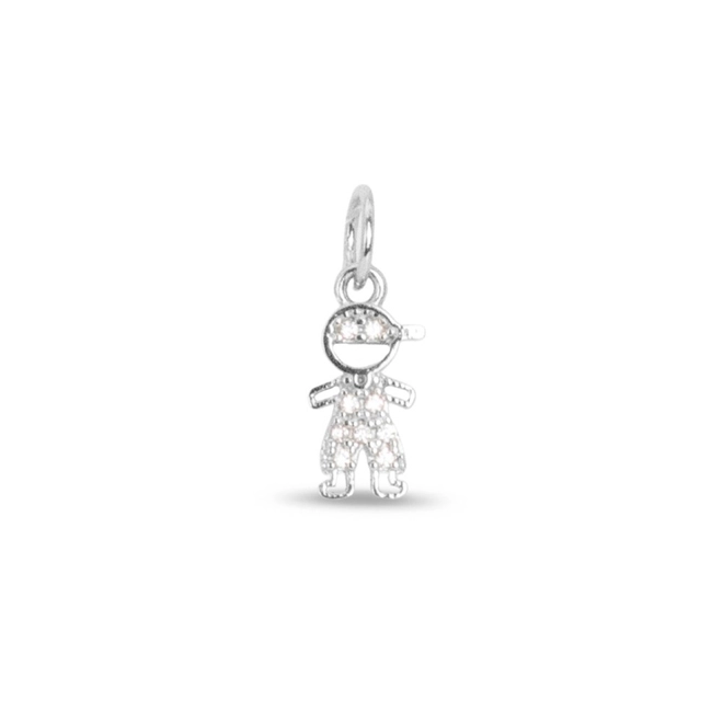Pingente de Prata Menino com Zircônia Cristal