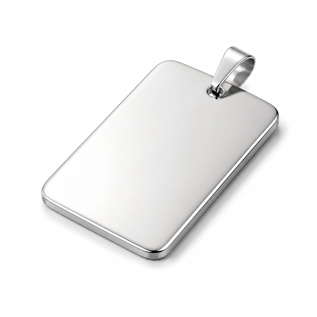 Pingente de Placa Lisa Retangular