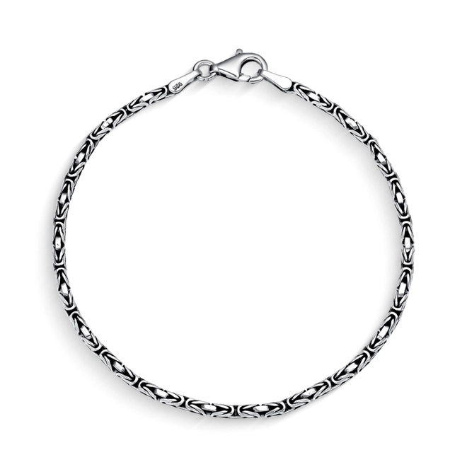 Pulseira de Prata Bali em Ponto Peruano