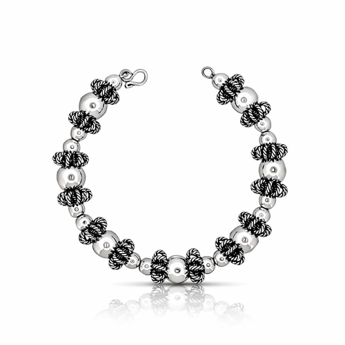 Pulseira Envelhecida com Esferas Espelhadas