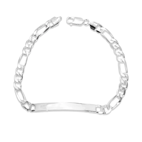 Pulseira de Prata Fígaro com Placa Lisa