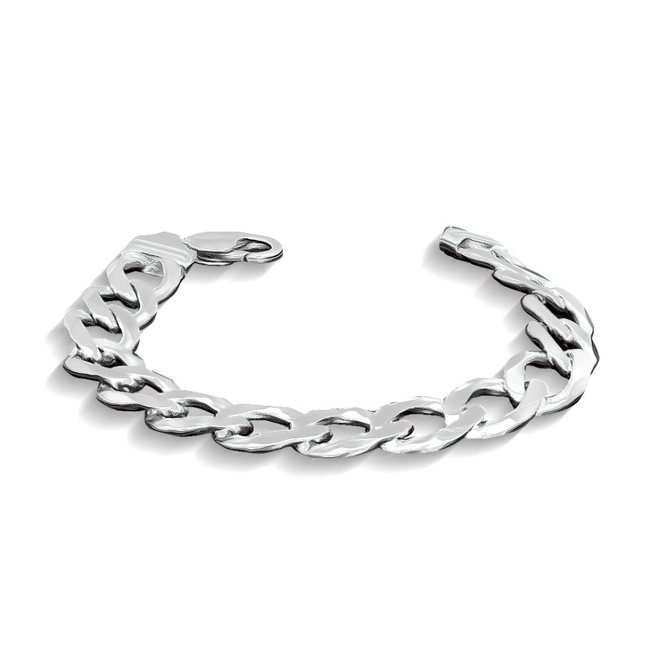 Pulseira de Prata Linha Italiana Gourmette