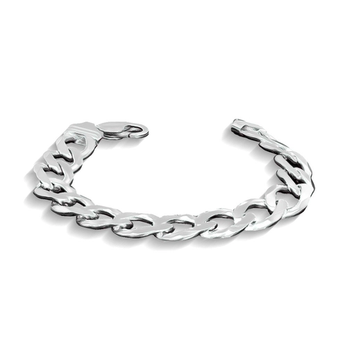 Pulseira de Prata Linha Italiana Gourmette