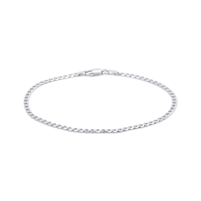 Pulseira De Prata Gourmette Flat 21 cm