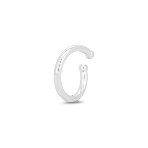 Brinco Ear Cuff De Prata Leve Argola Espelhada