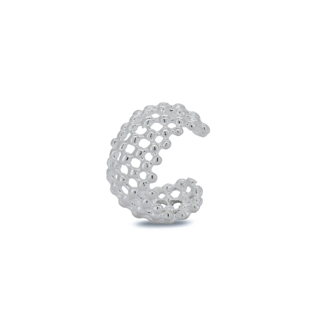 Brinco Ear Cuff De Prata Leve Argola Trabalhada
