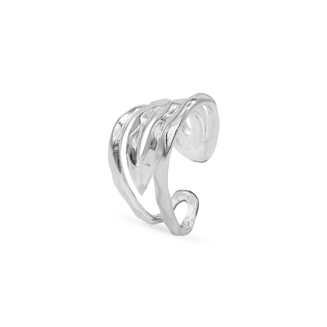 Brinco Ear Cuff de Prata Leve Trabalhado