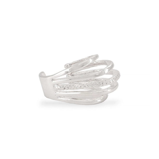 Brinco Ear Cuff De Prata Leve com Cinco Fios