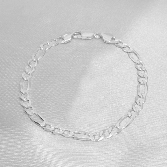 Pulseira de Prata Linha Italiana Fígaro