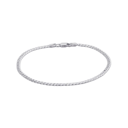 Pulseira De Prata Gourmette Flat
