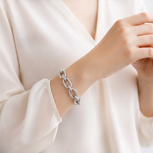 Pulseira com Elos Espelhados em Eletroformação