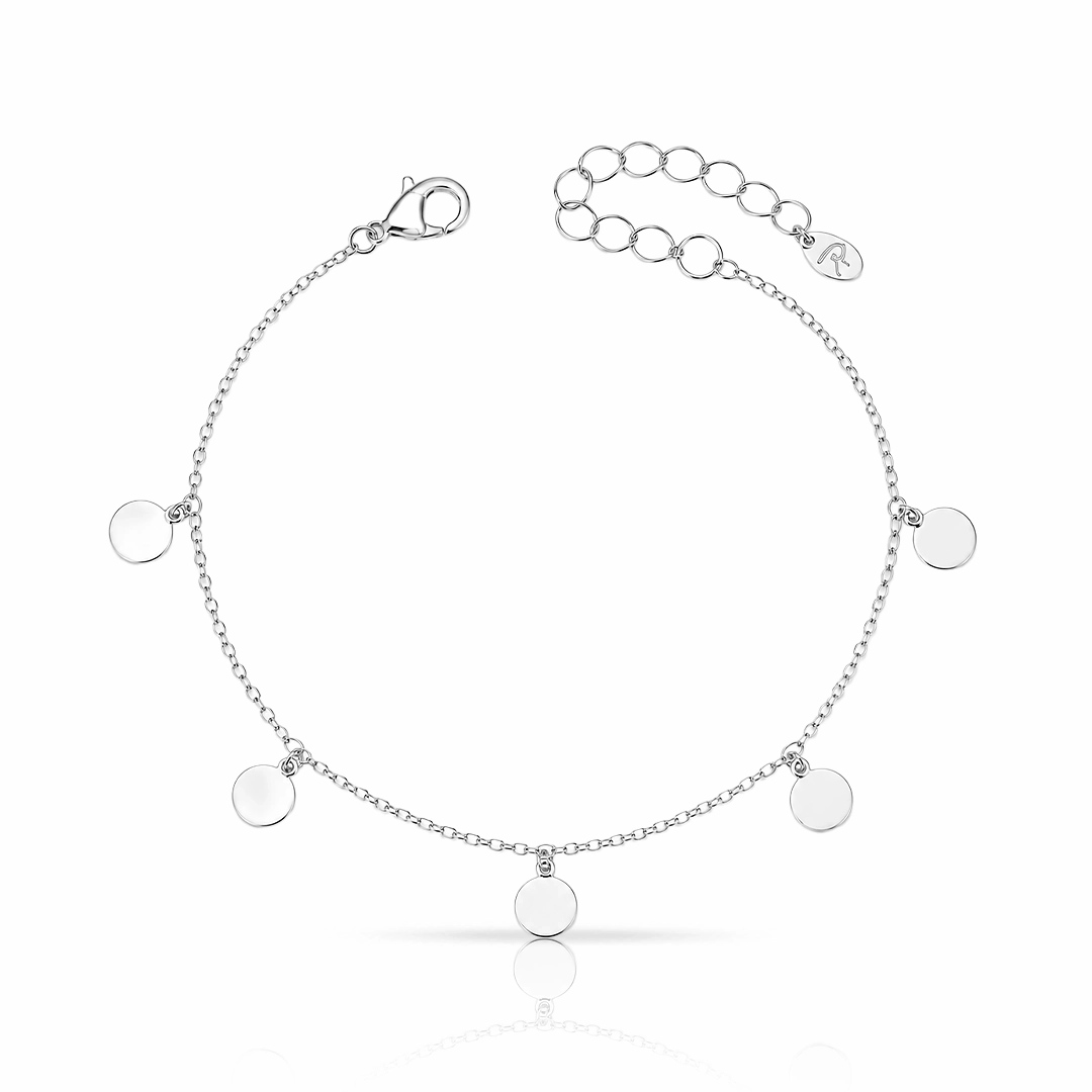 Pulseira Com Berloques de Chapa Espelhada
