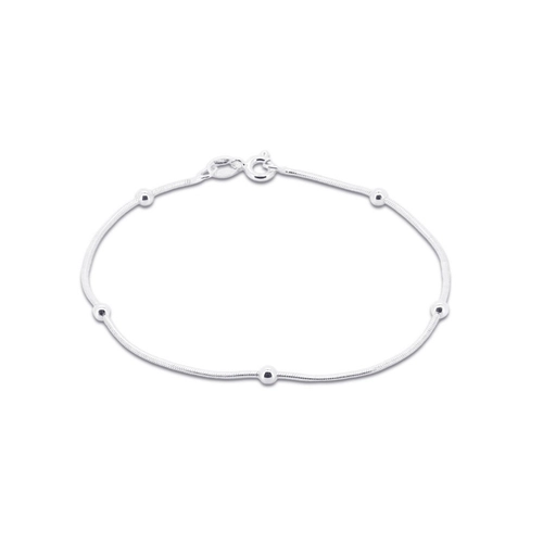 Pulseira De Prata Conduíte com Esferas