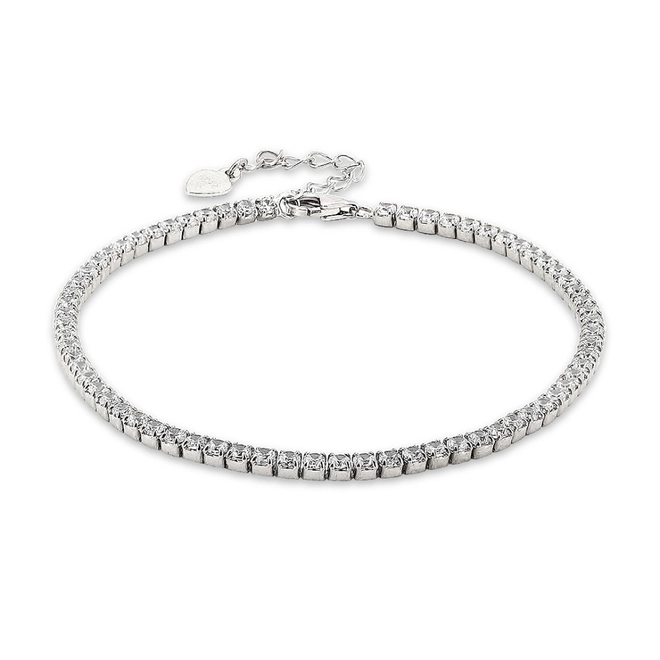 Pulseira de Prata Riviéra com Zircônias Cristal