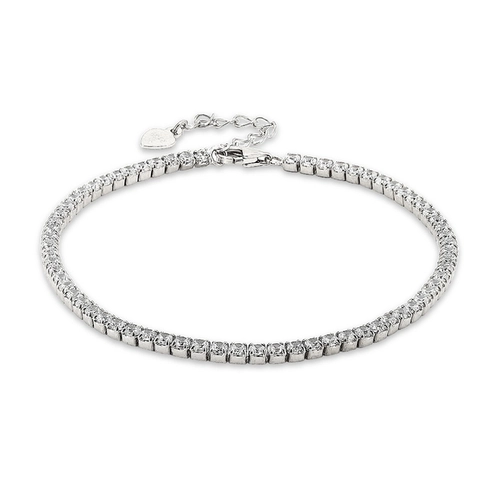 Pulseira de Prata Riviéra com Zircônias Cristal
