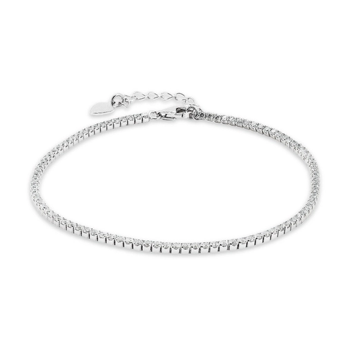 Pulseira de Prata Riviéra com Zircônias Cristal