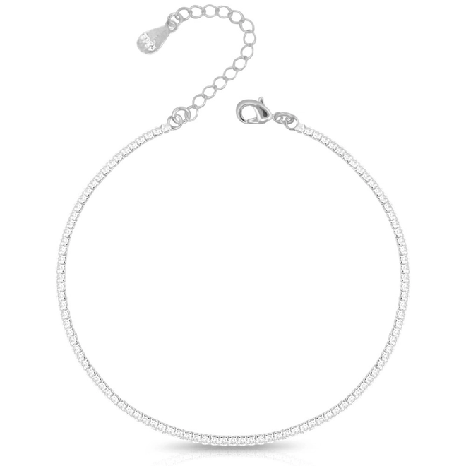 Pulseira de Prata Riviera com Zircônias Cristal