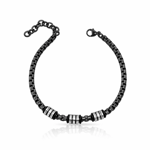 Pulseira Carbonada Trabalhada com Detalhes em Cauciu