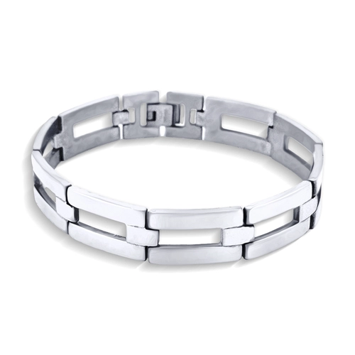 Pulseira com Elos Vazados e Espelhados