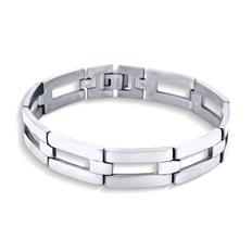 Pulseira com Elos Vazados e Espelhados