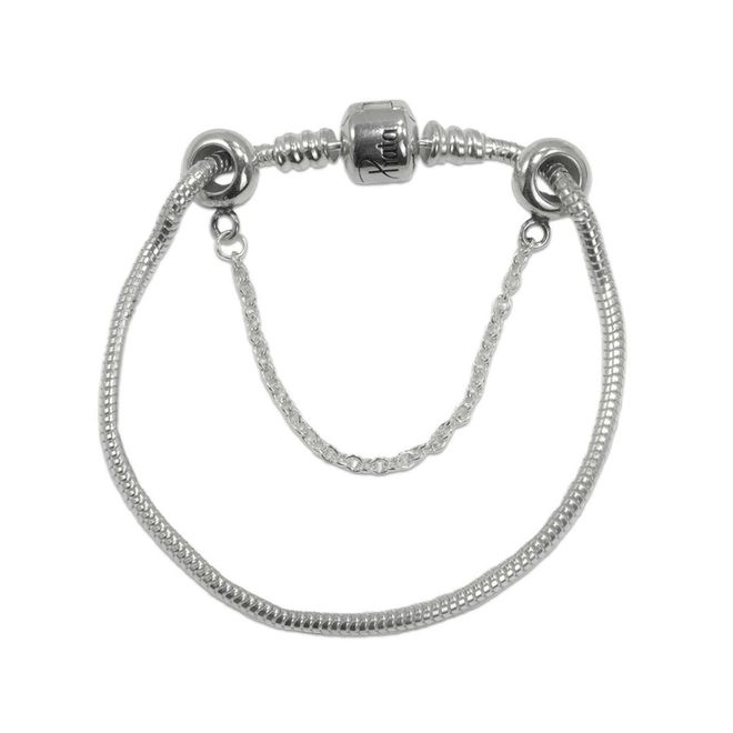 Pulseira de Prata Symbol Conduíte com Trava 18 cm