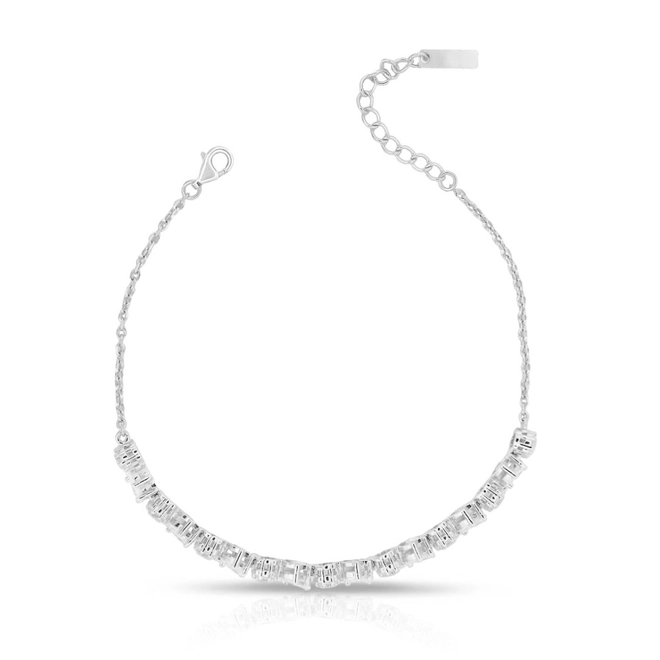 Pulseira de Prata com Zircônias Cristal