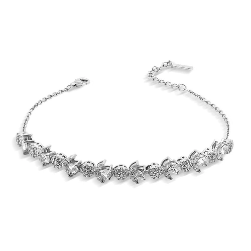 Pulseira de Prata com Zircônias Cristal