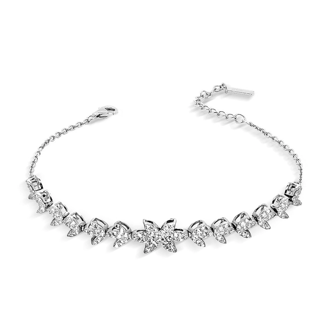 Pulseira de Prata com Zircônias Cristal