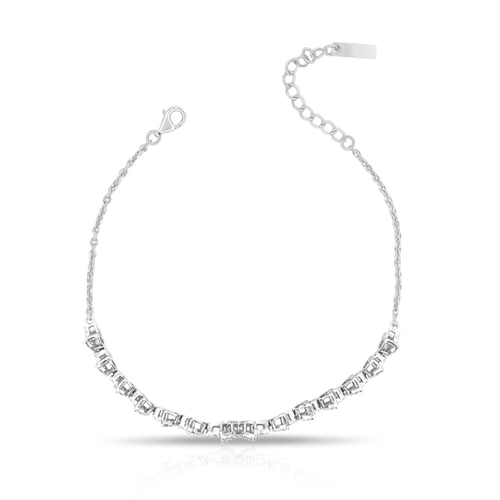 Pulseira de Prata com Zircônias Cristal