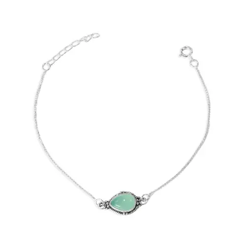 Pulseira em Malha Veneziana com Água Marinha