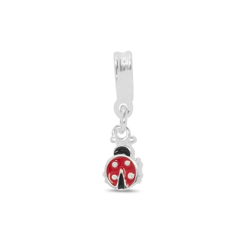 Berloque de Prata Leve Symbol Kids Joaninha Esmaltada