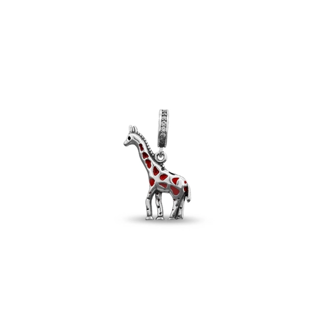 Berloque de Prata Girafa Esmaltada