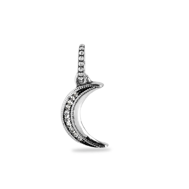Berloque de Prata Symbol Balanço Lua com Zircônia Cristal