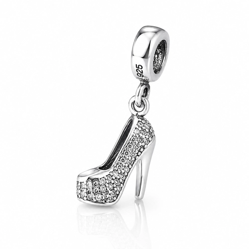 Berloque Sapato de Salto com Zircônias Cristal Cravejadas