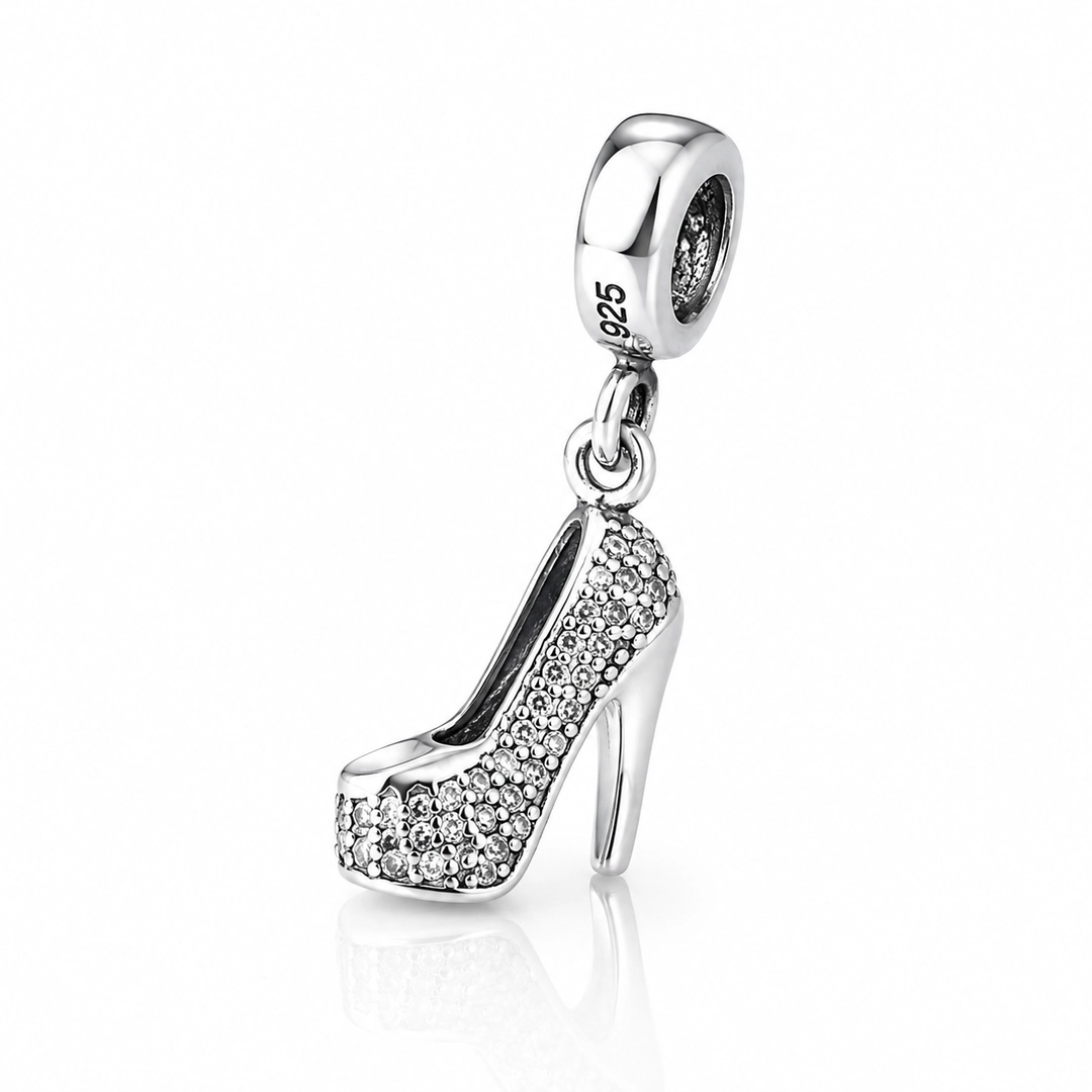 Berloque Sapato de Salto com Zircônias Cristal Cravejadas
