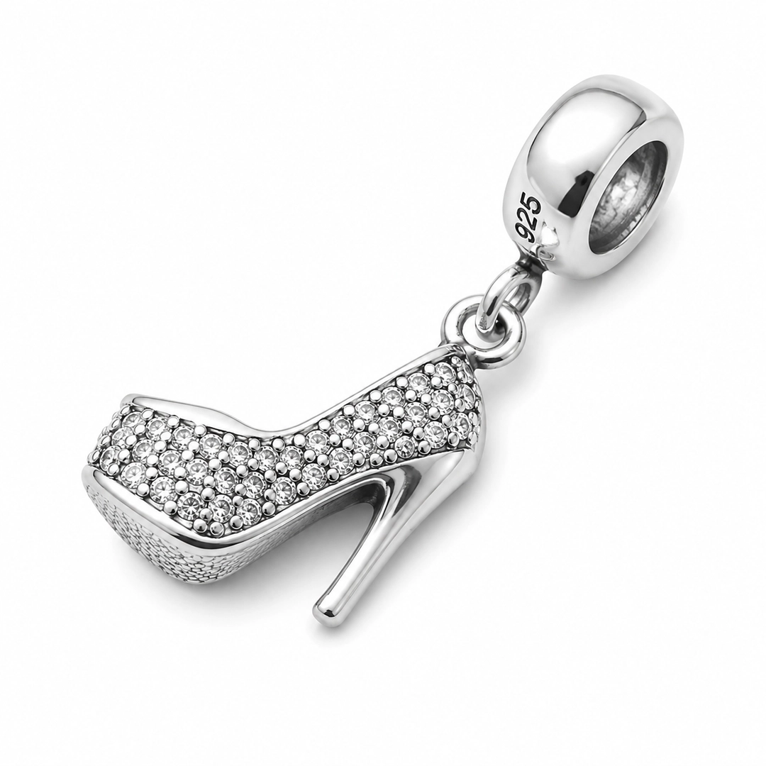 Berloque Sapato de Salto com Zircônias Cristal Cravejadas