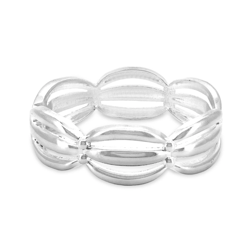 Bracelete de Prata Leve Vazado e Trabalhado