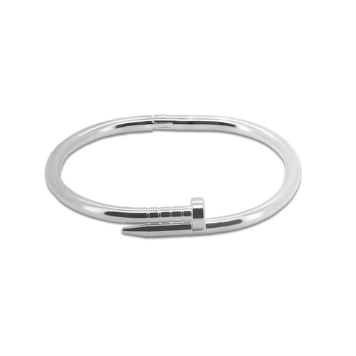 Bracelete em Prata Leve de Prego Espelhado