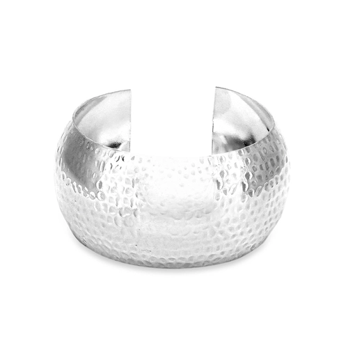 Bracelete de Prata Leve com Trabalhado Martelado