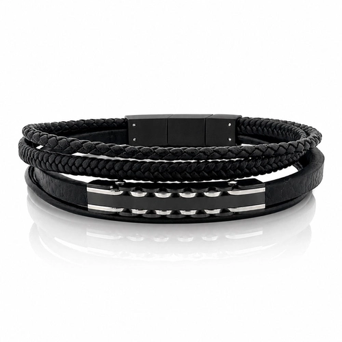 Bracelete com Quatro Fios e Placa Trabalhada