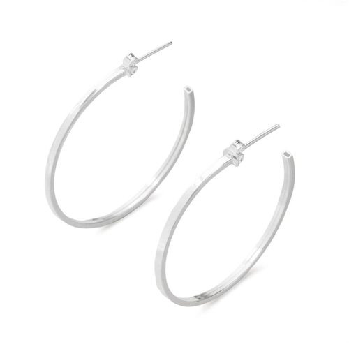 Brinco De Argola Fio Quadrado Com Tarraxa
