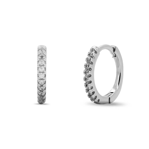 Brinco Argola Linha Click com Zircônias Cristal