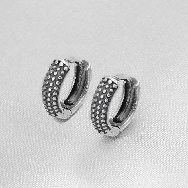 Brinco de Prata Argola Clic Envelhecido