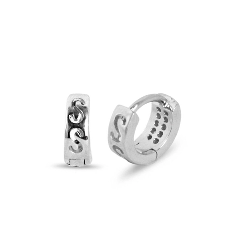 Brinco de Prata Linha Clic com Zircônia Cristal