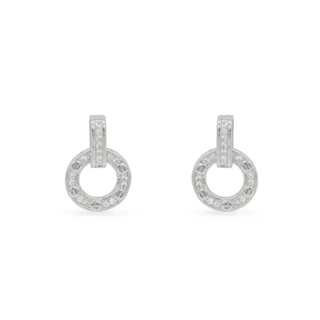 Brinco Círculo com Zircônias Cristal
