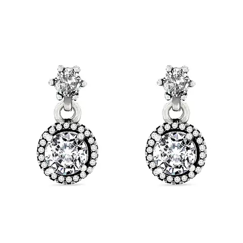 Brinco Balanço com Zircônia Cristal Redonda