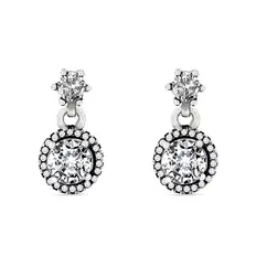 Brinco Balanço com Zircônia Cristal Redonda